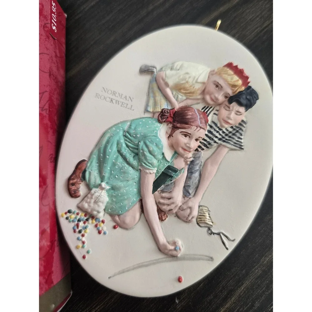 Hallmark Keepsake 1997 Marbles Champion Norman Rockwell Art Ornament with Box‎